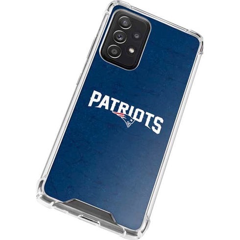 NFL New England Patriots Distressed Galaxy A52 5G Clear Case